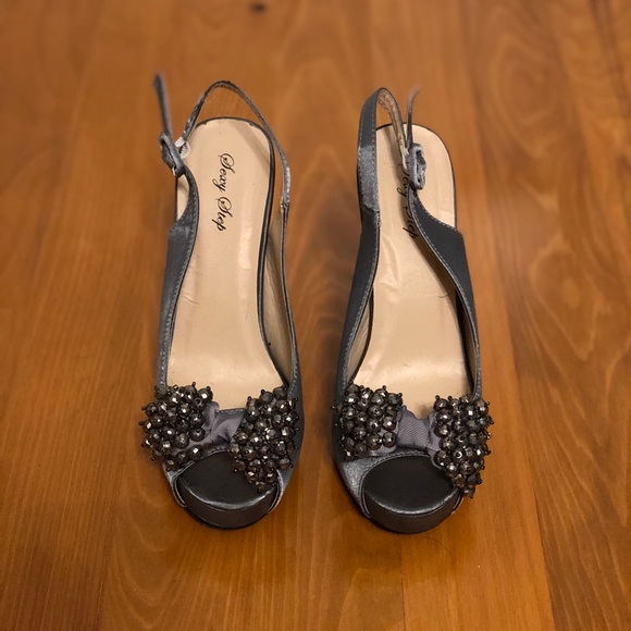 Sexy Step Lori in Pewter Prom Homecoming Heels - Picture 2 of 3